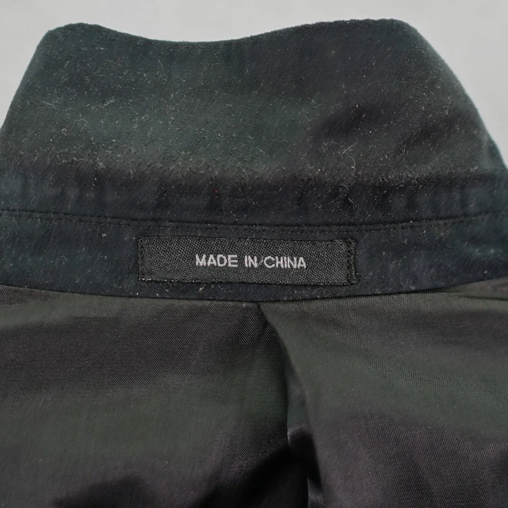 Chaps Polyester‎ Suede Lined Black 2 Button Blazer 40R